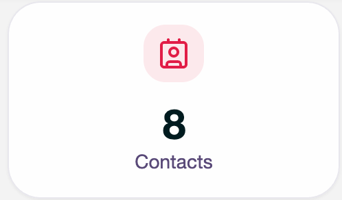 Bloc contacts Kaptaain relié au dashboard