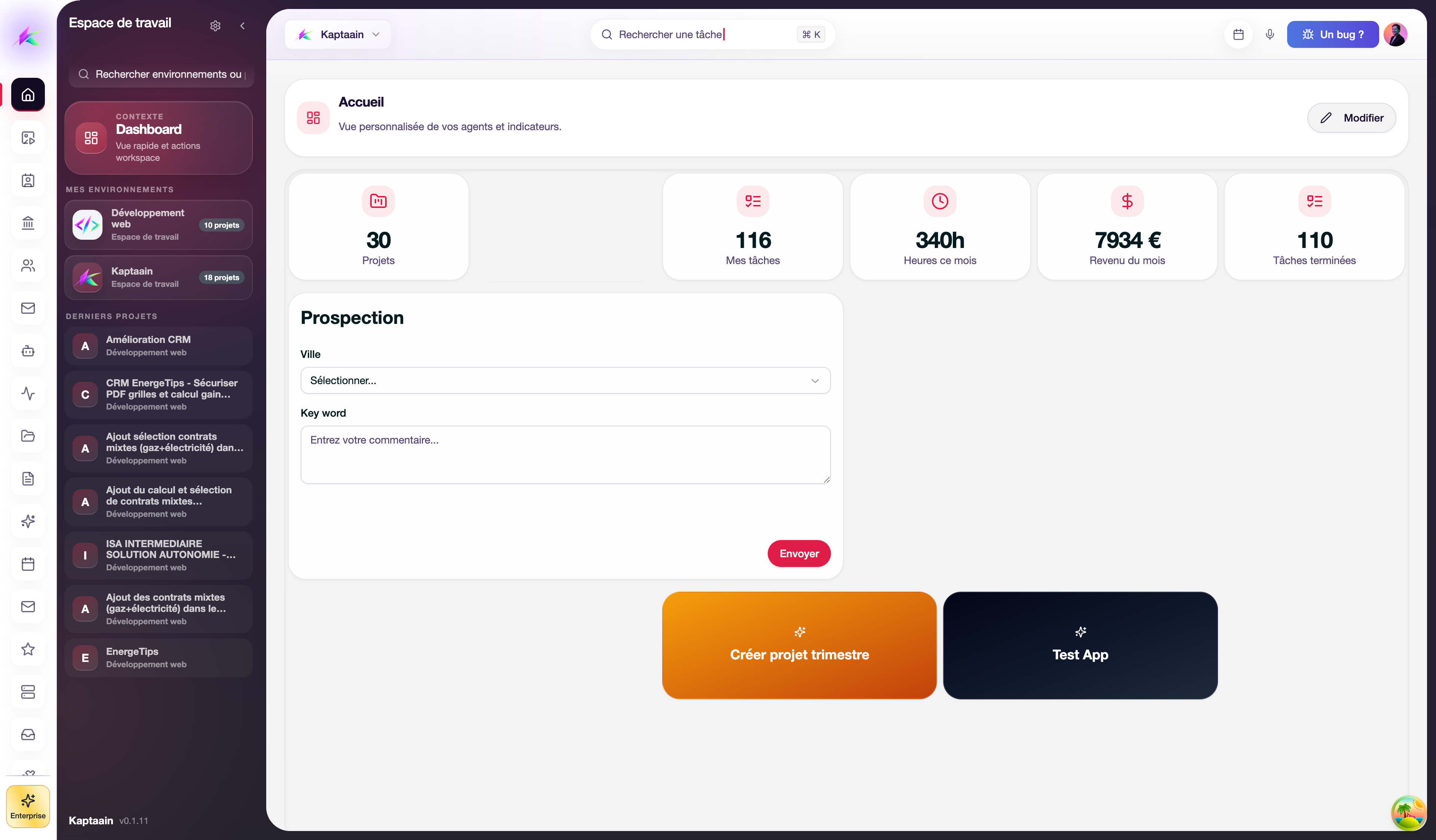 Dashboard Kaptaain